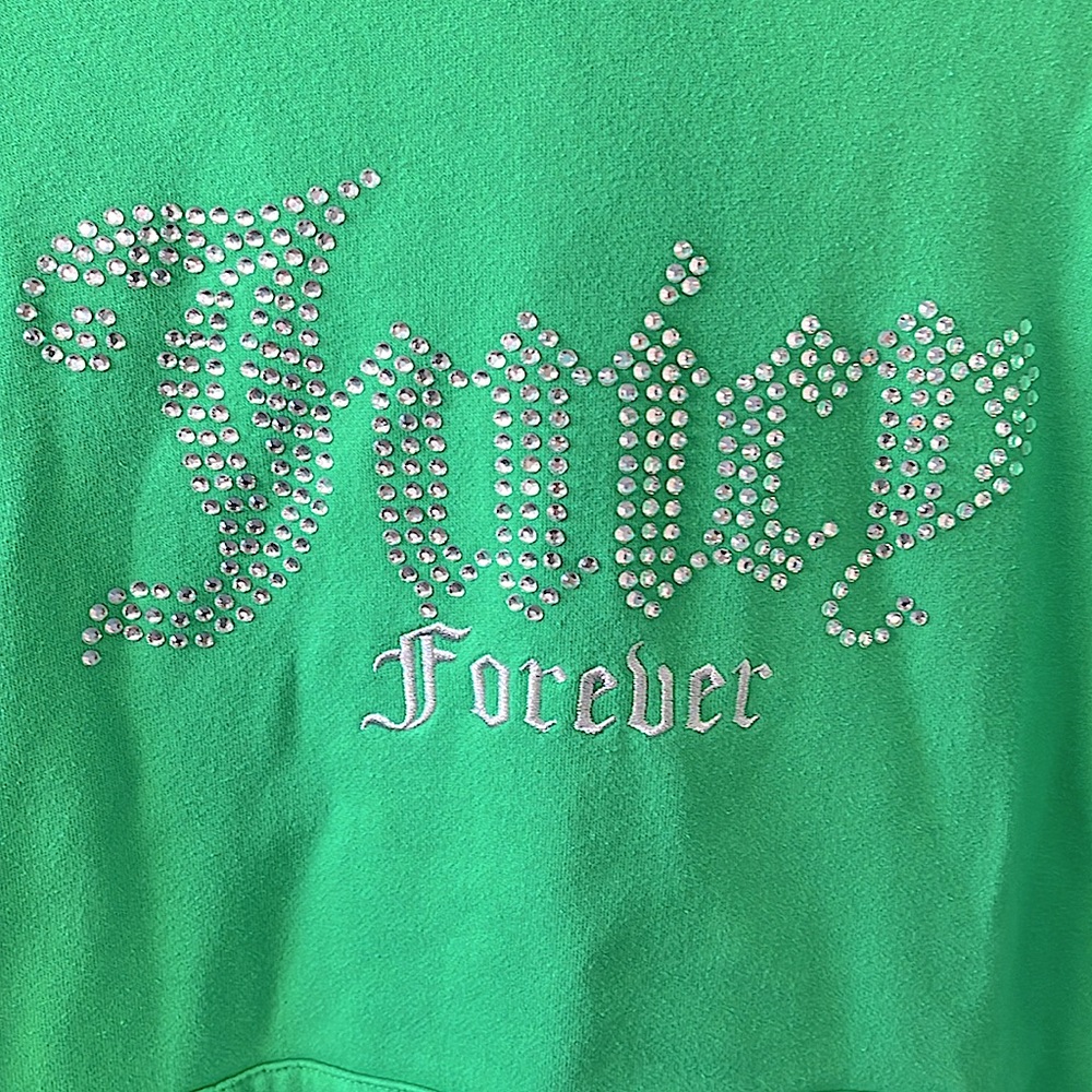 juicy couture green rhinestone embellished sweatshirt - Picture 2 of 5